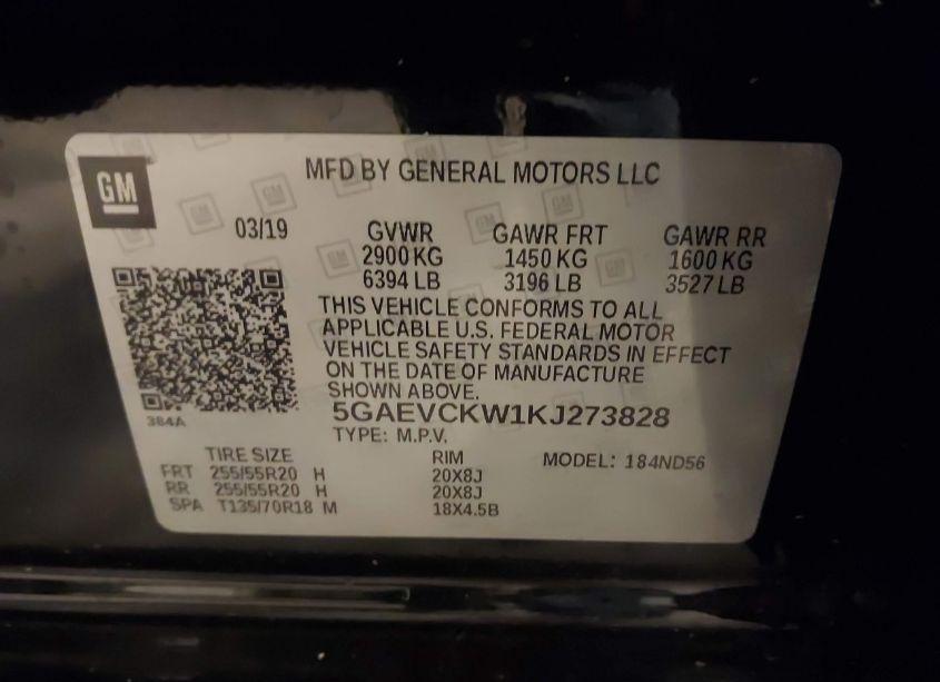 Photo 9 of 2019 Buick Enclave AWD AVENIR (VIN 5GAEVCKW1KJ273828)