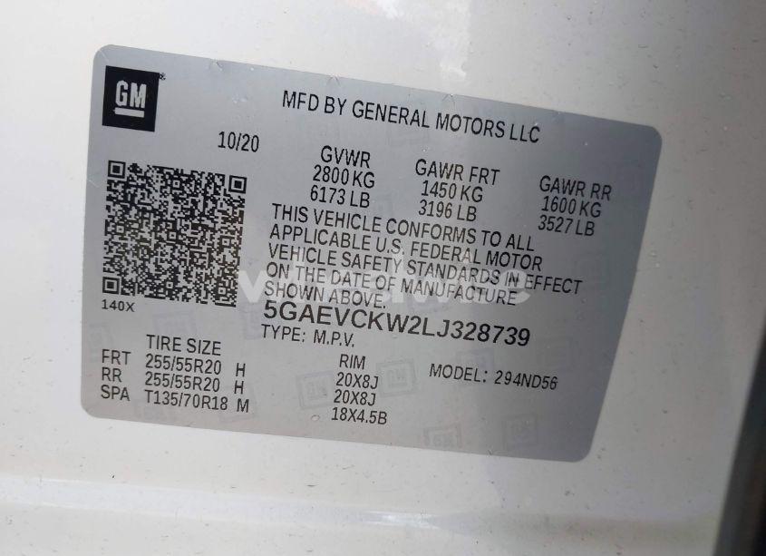 Photo 9 of 2020 Buick Enclave AWD AVENIR (VIN 5GAEVCKW2LJ328739)