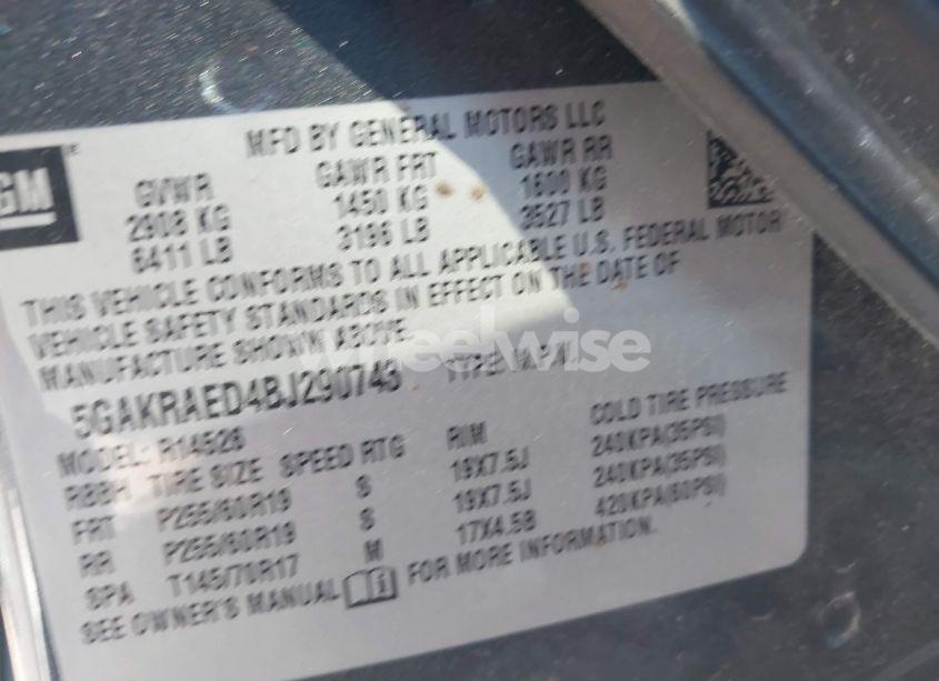 Photo 9 of 2011 Buick Enclave CX (VIN 5GAKRAED4BJ290743)