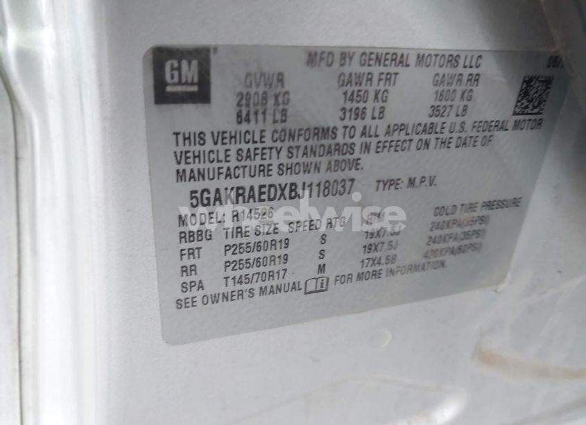 Photo 9 of 2011 Buick Enclave CX (VIN 5GAKRAEDXBJ118037)