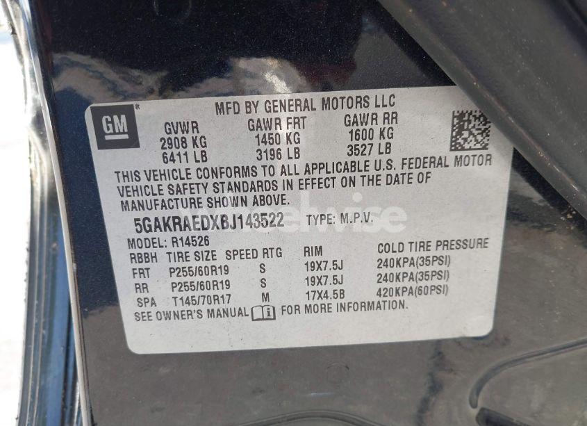 Photo 9 of 2011 Buick Enclave CX (VIN 5GAKRAEDXBJ143522)