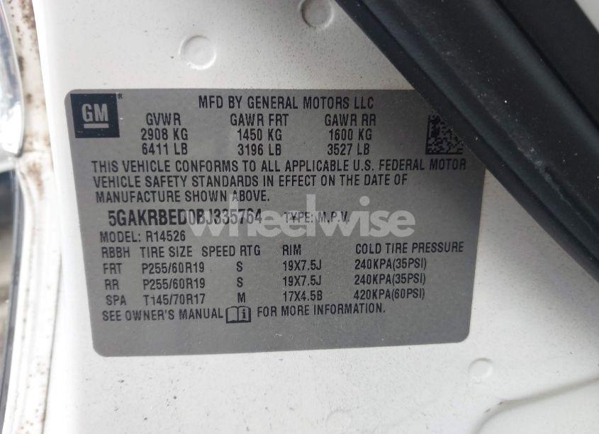 Photo 9 of 2011 Buick Enclave 1XL (VIN 5GAKRBED0BJ335764)