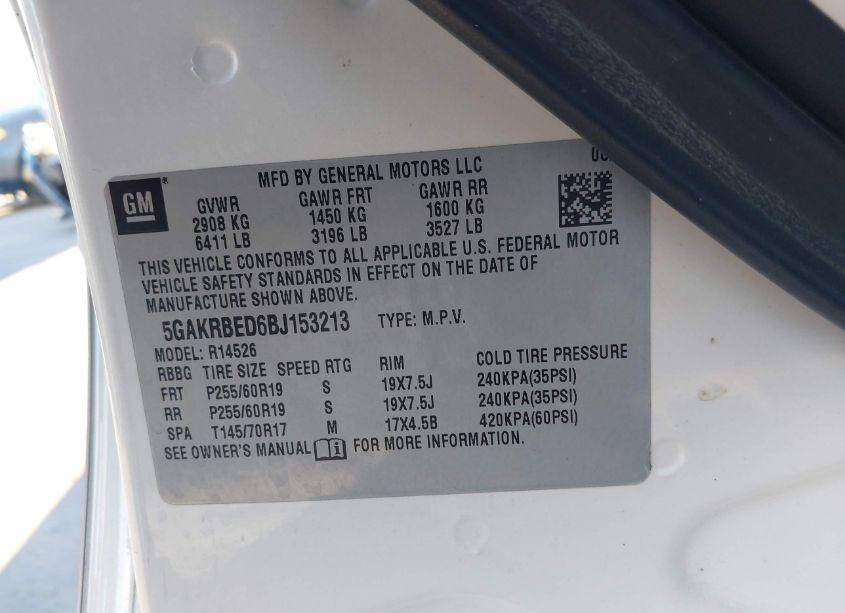 Photo 9 of 2011 Buick Enclave 1XL (VIN 5GAKRBED6BJ153213)