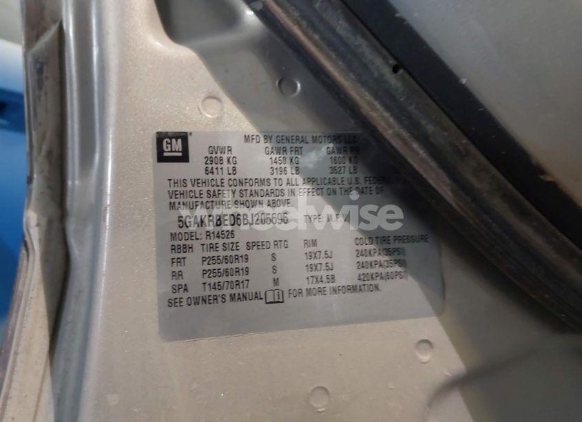 Photo 9 of 2011 Buick Enclave 1XL (VIN 5GAKRBED6BJ205696)