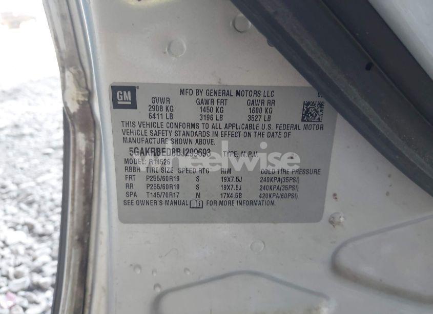 Photo 9 of 2011 Buick Enclave 1XL (VIN 5GAKRBED8BJ299693)