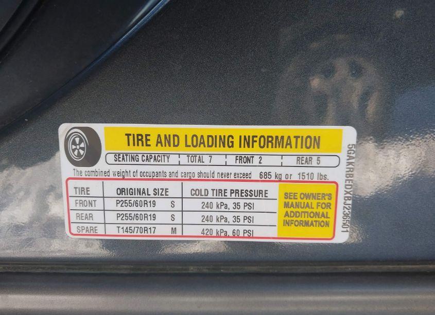 Photo 9 of 2011 Buick Enclave 1XL (VIN 5GAKRBEDXBJ236501)