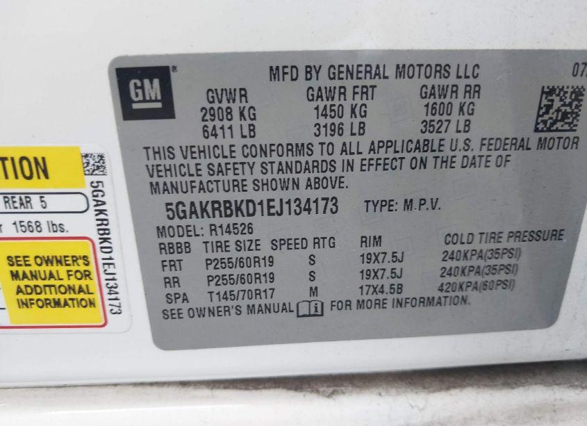 Photo 9 of 2014 Buick Enclave LEATHER (VIN 5GAKRBKD1EJ134173)