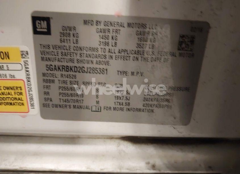 Photo 9 of 2016 Buick Enclave LEATHER (VIN 5GAKRBKD2GJ285381)