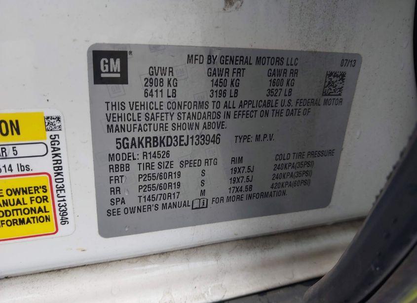 Photo 9 of 2014 Buick Enclave LEATHER (VIN 5GAKRBKD3EJ133946)