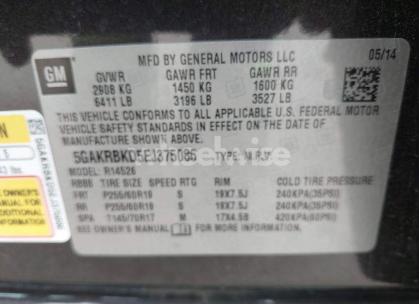 Photo 9 of 2014 Buick Enclave LEATHER (VIN 5GAKRBKD5EJ375086)