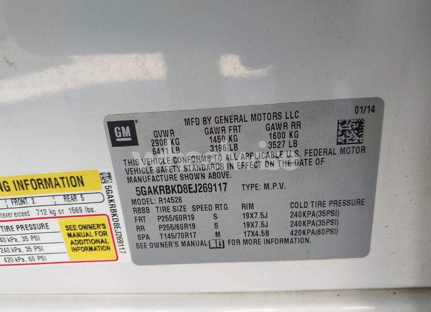 Photo 9 of 2014 Buick Enclave LEATHER (VIN 5GAKRBKD8EJ269117)