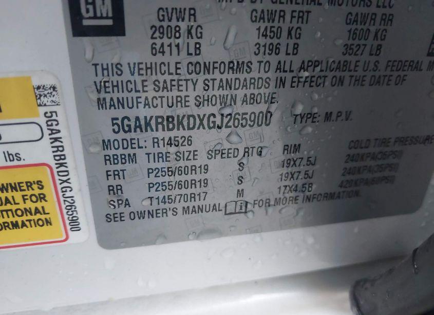 Photo 9 of 2016 Buick Enclave LEATHER (VIN 5GAKRBKDXGJ265900)