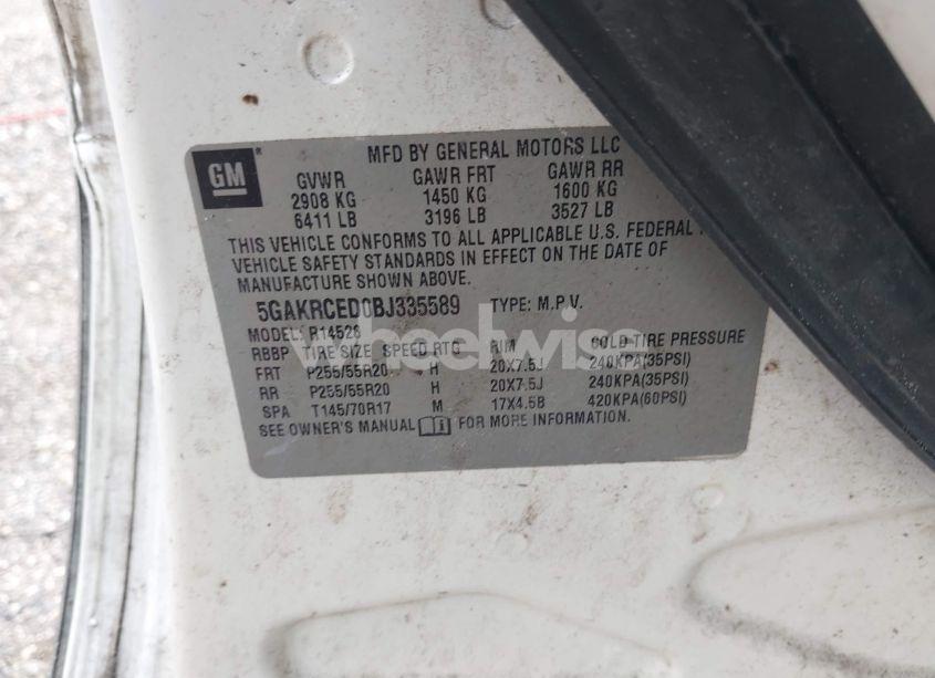 Photo 9 of 2011 Buick Enclave 2XL (VIN 5GAKRCED0BJ335589)