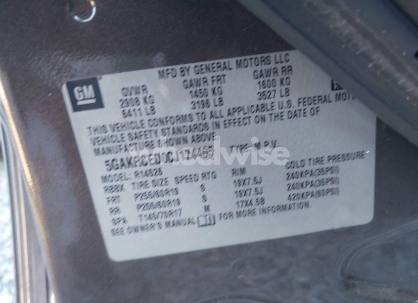 Photo 9 of 2012 Buick Enclave LEATHER (VIN 5GAKRCED0CJ174405)