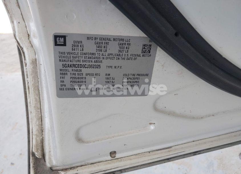 Photo 9 of 2012 Buick Enclave LEATHER (VIN 5GAKRCED0CJ362325)