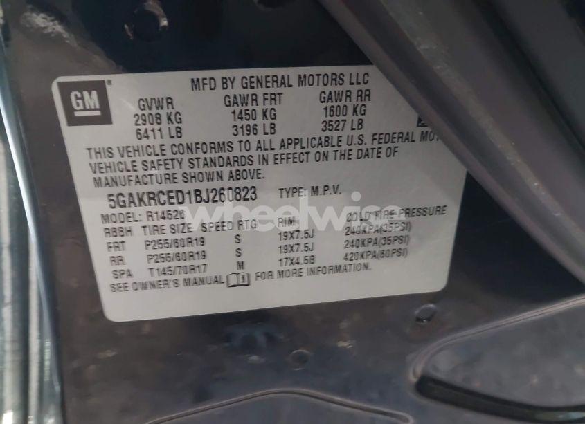 Photo 9 of 2011 Buick Enclave 2XL (VIN 5GAKRCED1BJ260823)