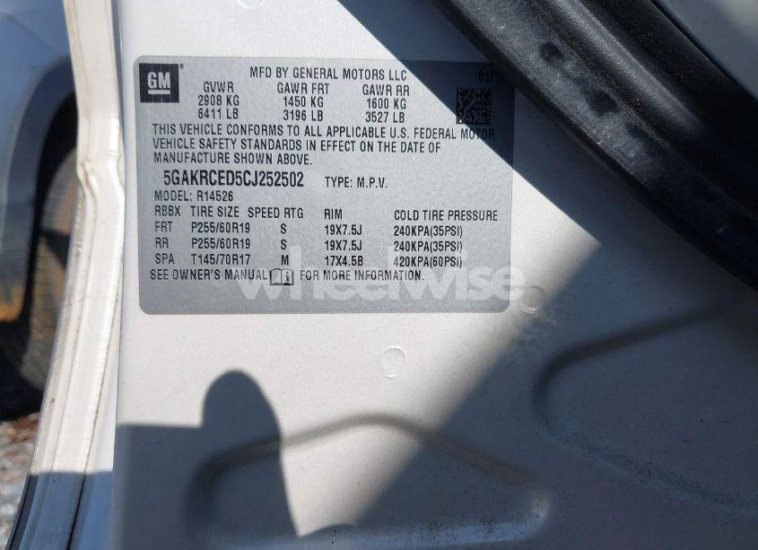 Photo 9 of 2012 Buick Enclave LEATHER (VIN 5GAKRCED5CJ252502)