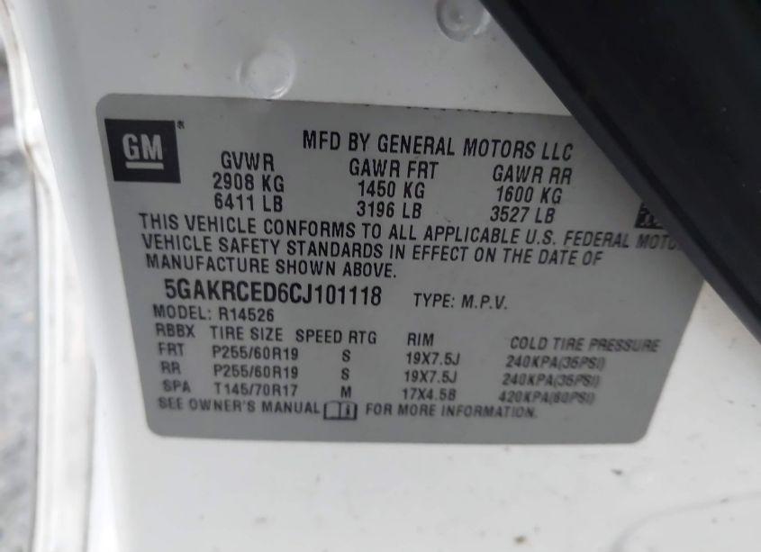 Photo 9 of 2012 Buick Enclave LEATHER (VIN 5GAKRCED6CJ101118)