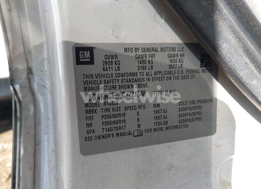 Photo 9 of 2012 Buick Enclave LEATHER (VIN 5GAKRCED6CJ221548)