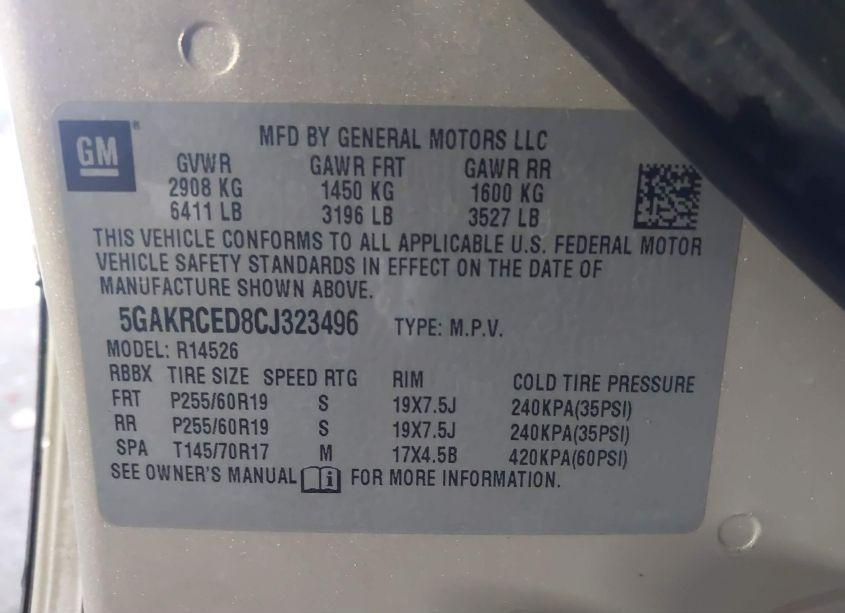 Photo 9 of 2012 Buick Enclave LEATHER (VIN 5GAKRCED8CJ323496)