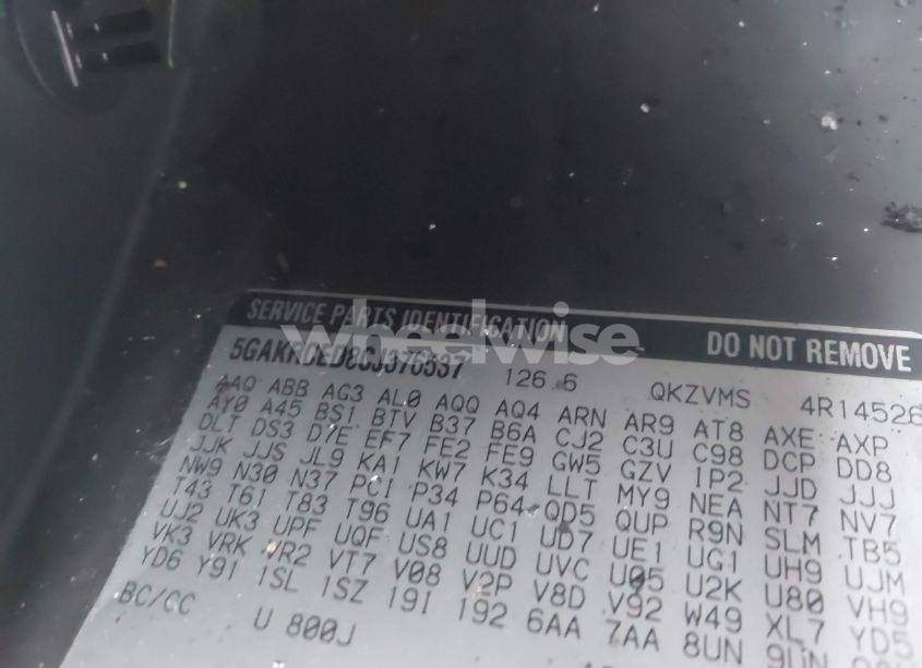 Photo 9 of 2012 Buick Enclave LEATHER (VIN 5GAKRCED8CJ376537)