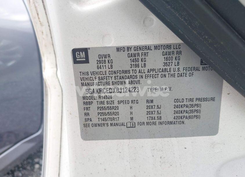 Photo 9 of 2011 Buick Enclave 2XL (VIN 5GAKRCEDXBJ124223)