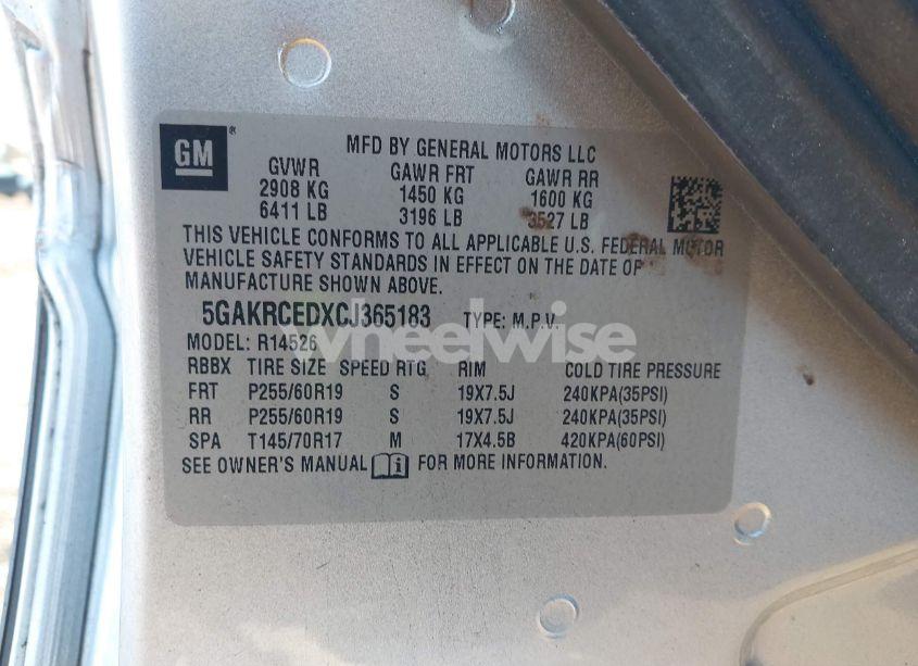 Photo 9 of 2012 Buick Enclave LEATHER (VIN 5GAKRCEDXCJ365183)