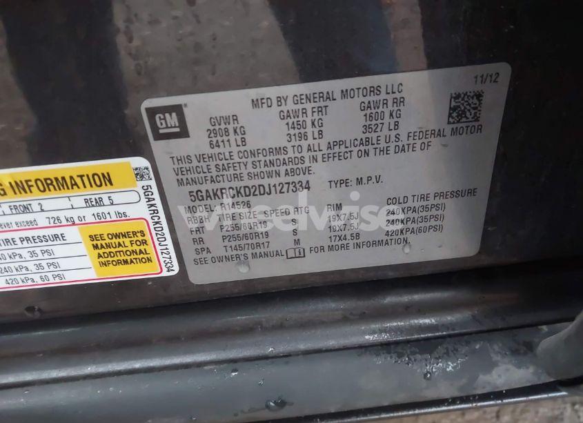 Photo 9 of 2013 Buick Enclave LEATHER (VIN 5GAKRCKD2DJ127334)