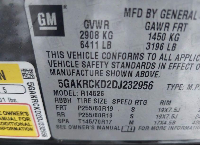 Photo 9 of 2013 Buick Enclave LEATHER (VIN 5GAKRCKD2DJ232956)