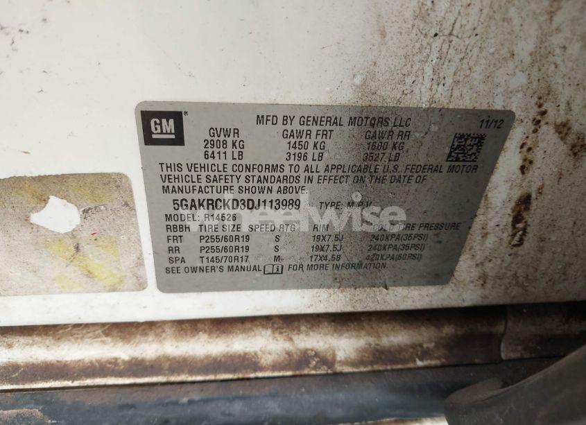 Photo 9 of 2013 Buick Enclave LEATHER (VIN 5GAKRCKD3DJ113989)