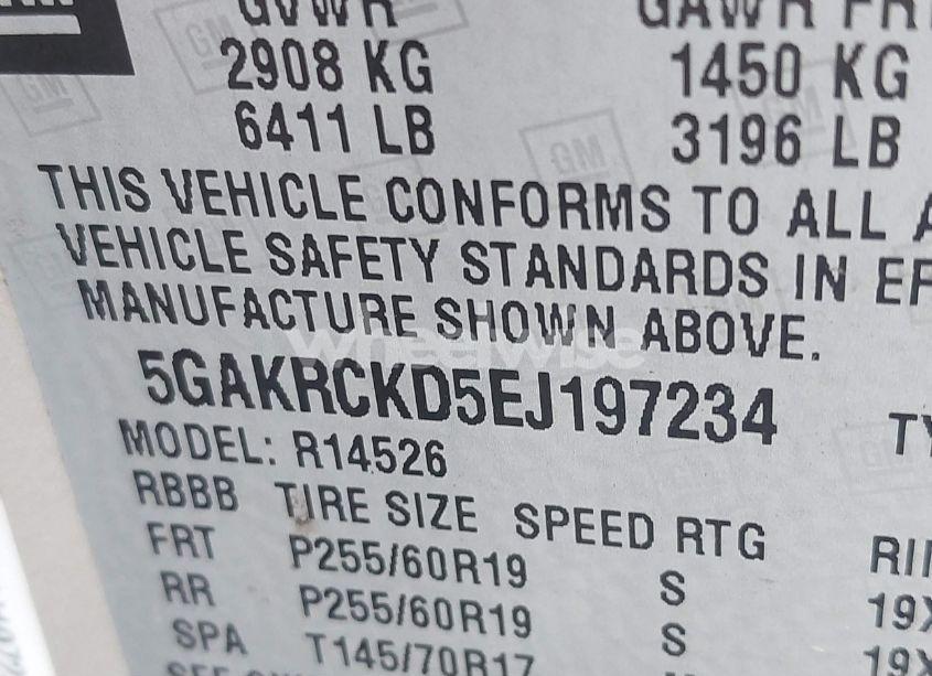 Photo 9 of 2014 Buick Enclave PREMIUM (VIN 5GAKRCKD5EJ197234)