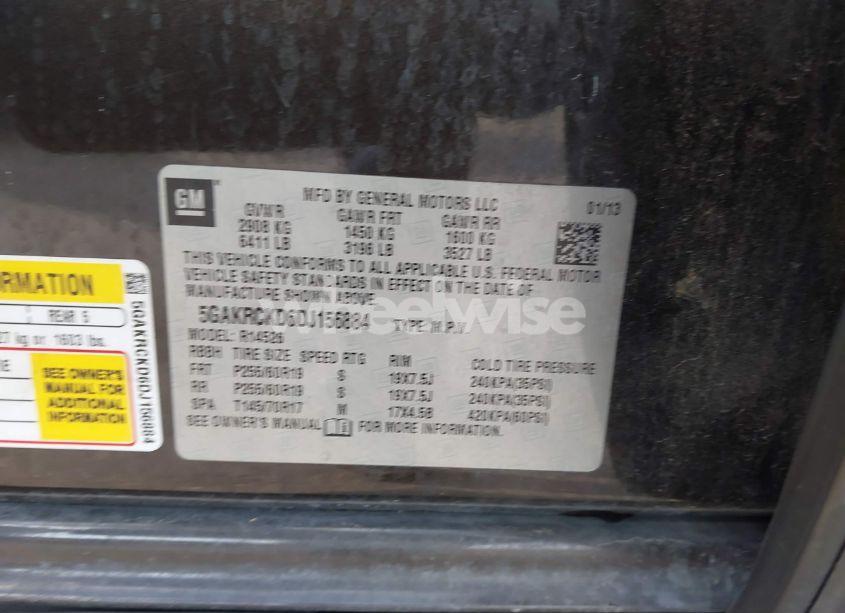 Photo 9 of 2013 Buick Enclave LEATHER (VIN 5GAKRCKD6DJ156884)