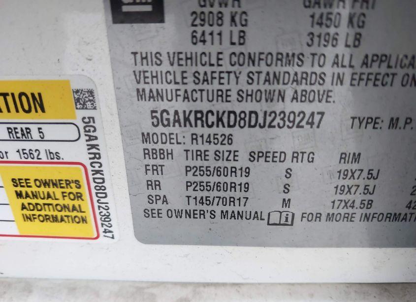 Photo 9 of 2013 Buick Enclave LEATHER (VIN 5GAKRCKD8DJ239247)