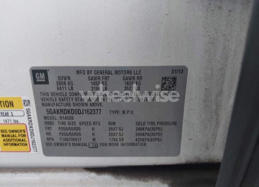 Photo 9 of 2013 Buick Enclave PREMIUM (VIN 5GAKRDKD0DJ162377)