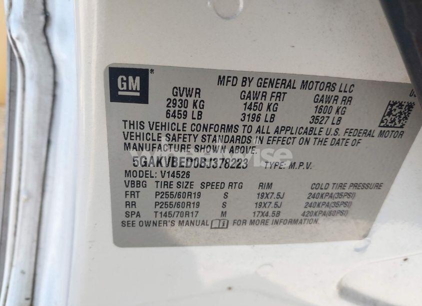 Photo 9 of 2011 Buick Enclave 1XL (VIN 5GAKVBED0BJ378223)