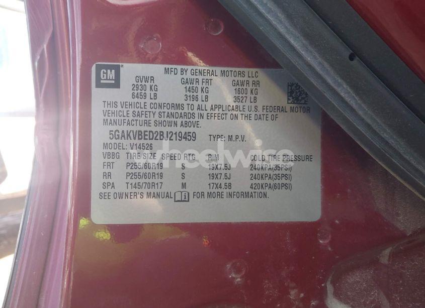 Photo 9 of 2011 Buick Enclave 1XL (VIN 5GAKVBED2BJ219459)