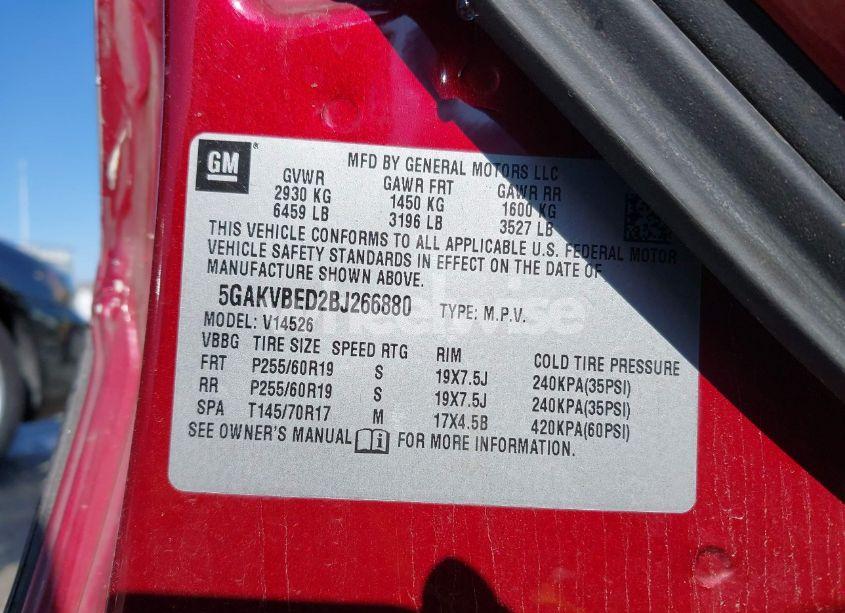 Photo 9 of 2011 Buick Enclave 1XL (VIN 5GAKVBED2BJ266880)