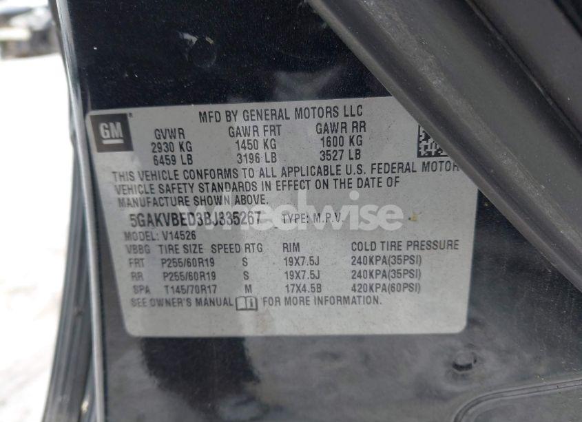 Photo 9 of 2011 Buick Enclave 1XL (VIN 5GAKVBED3BJ335267)