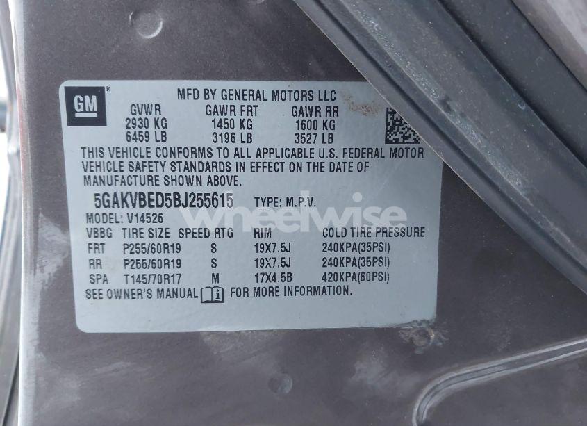 Photo 9 of 2011 Buick Enclave CXL (VIN 5GAKVBED5BJ255615)