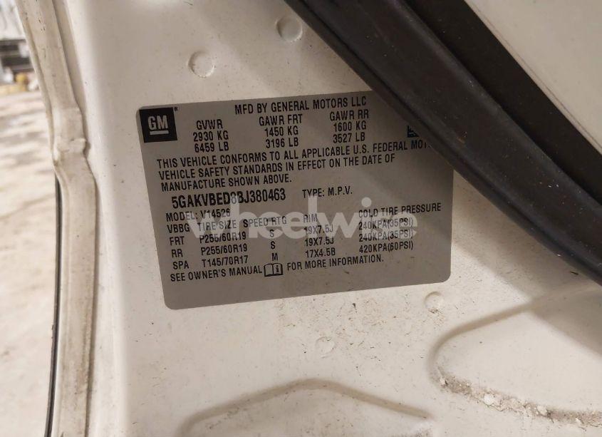 Photo 9 of 2011 Buick Enclave 1XL (VIN 5GAKVBED8BJ380463)