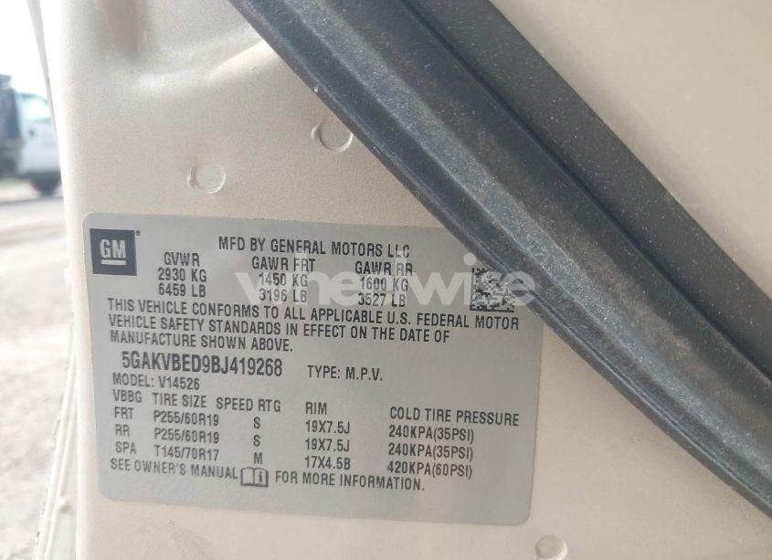 Photo 9 of 2011 Buick Enclave 1XL (VIN 5GAKVBED9BJ419268)