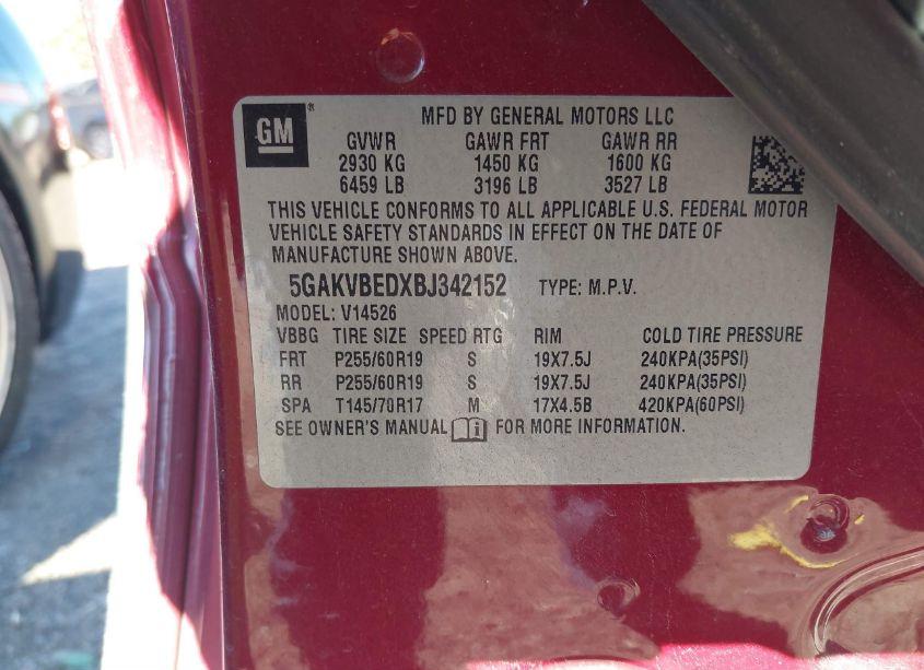 Photo 9 of 2011 Buick Enclave 1XL (VIN 5GAKVBEDXBJ342152)