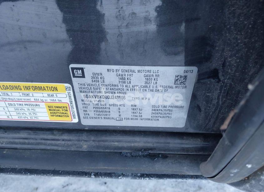 Photo 9 of 2013 Buick Enclave CONVENIENCE (VIN 5GAKVBKD0DJ243606)