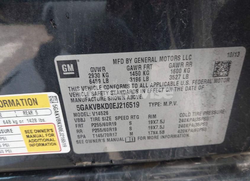 Photo 9 of 2014 Buick Enclave LEATHER (VIN 5GAKVBKD0EJ216519)