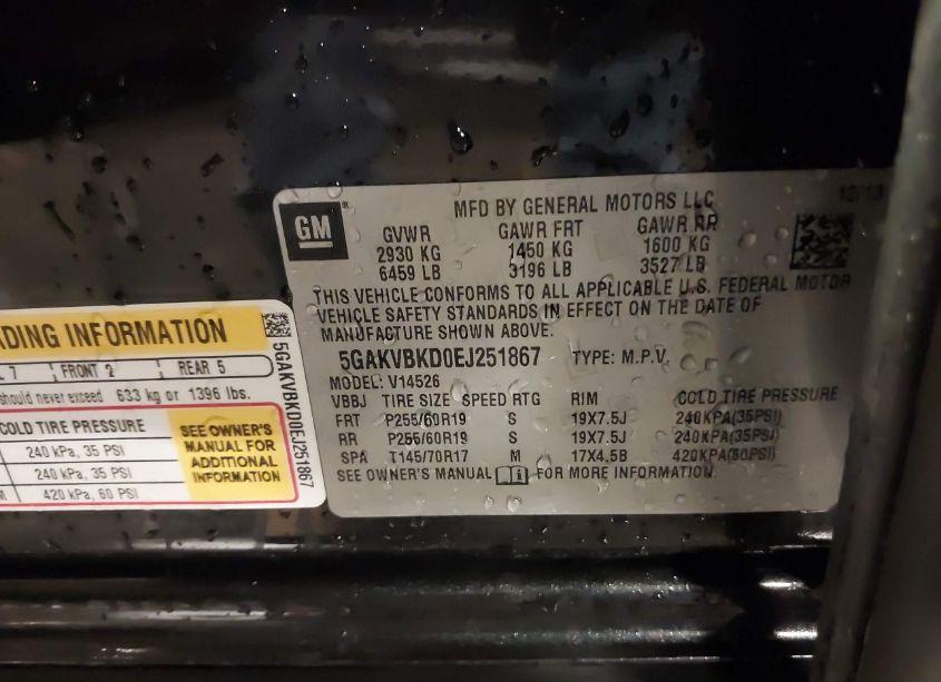 Photo 9 of 2014 Buick Enclave LEATHER (VIN 5GAKVBKD0EJ251867)