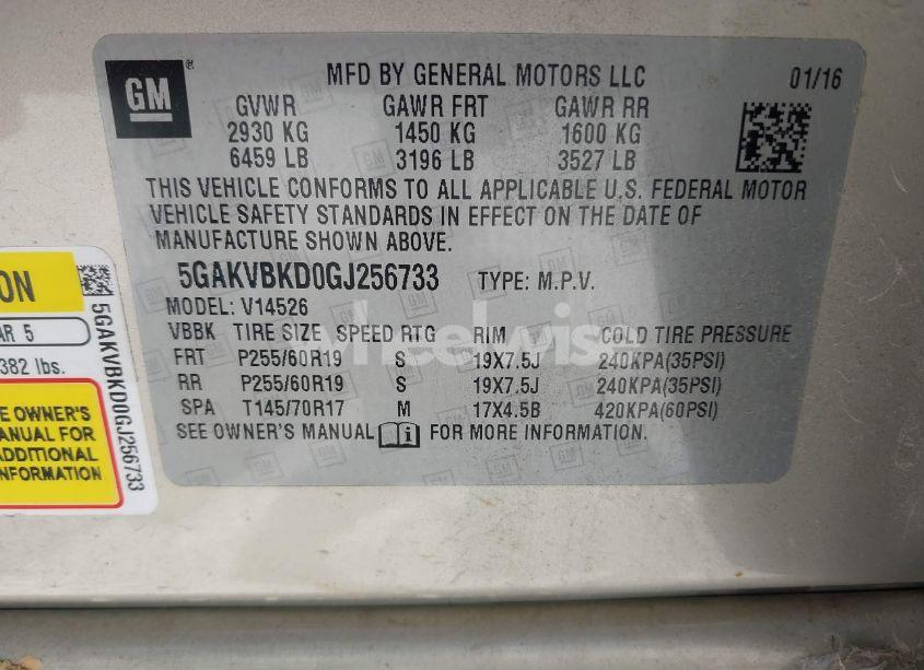 Photo 9 of 2016 Buick Enclave LEATHER (VIN 5GAKVBKD0GJ256733)