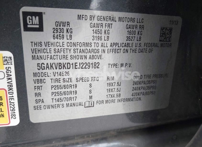 Photo 9 of 2014 Buick Enclave LEATHER (VIN 5GAKVBKD1EJ229182)