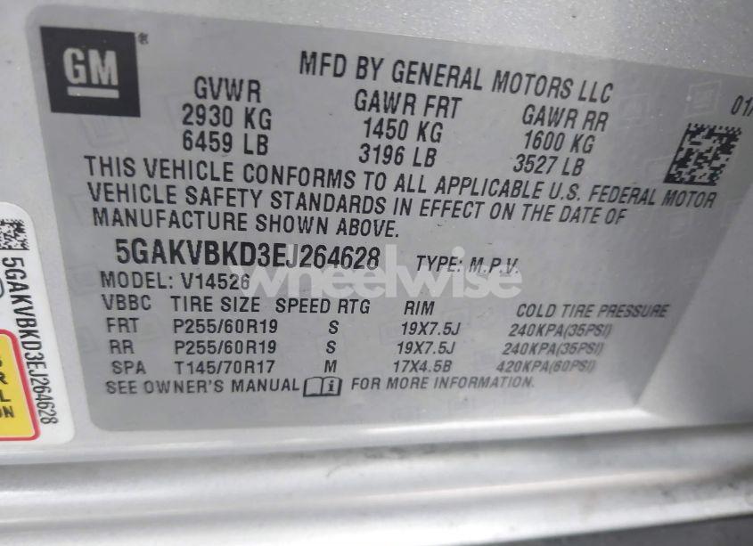 Photo 9 of 2014 Buick Enclave LEATHER (VIN 5GAKVBKD3EJ264628)