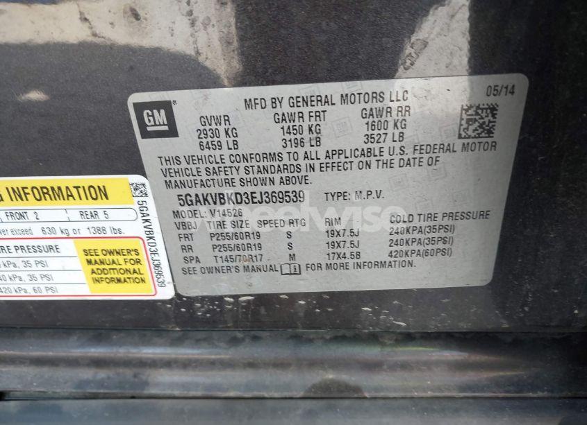 Photo 9 of 2014 Buick Enclave LEATHER (VIN 5GAKVBKD3EJ369539)