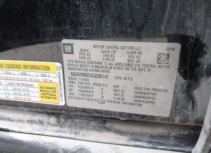 Photo 9 of 2016 Buick Enclave LEATHER (VIN 5GAKVBKD4GJ286141)